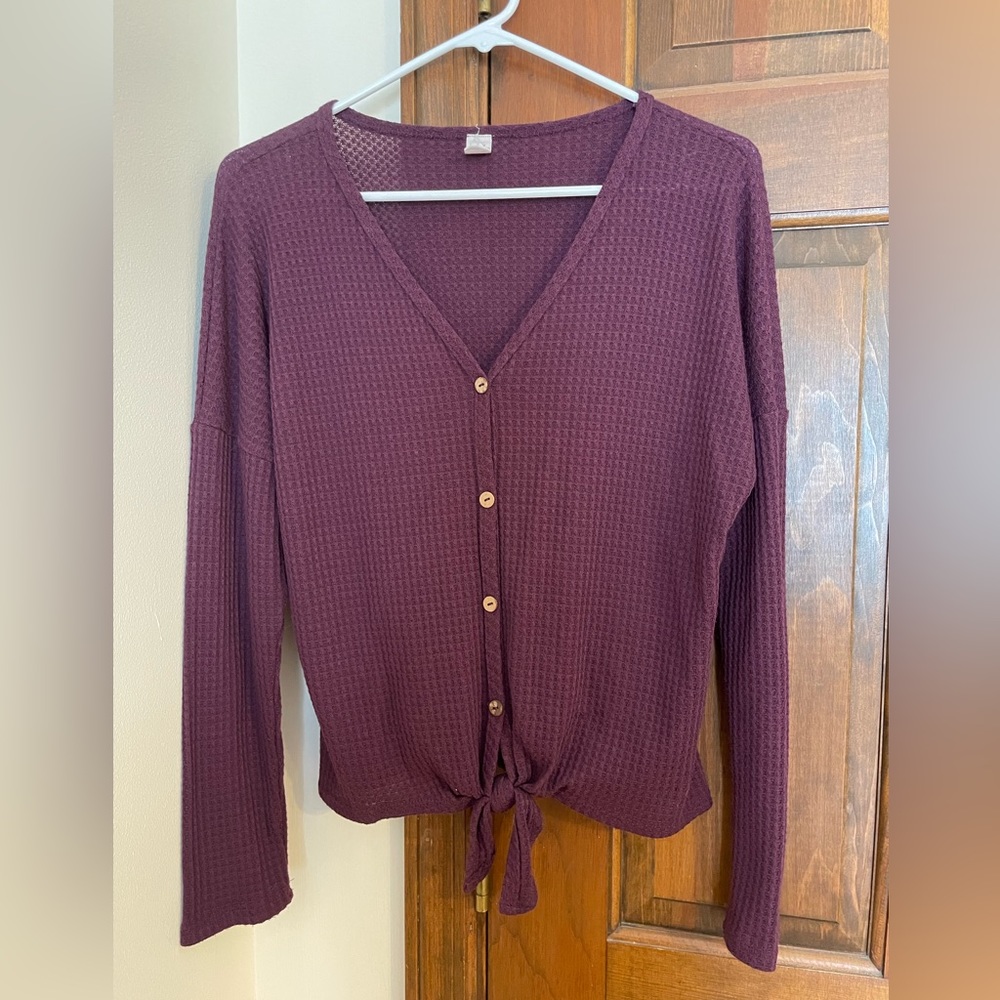 Lazy Sundays - purple long sleeve shirt - Small